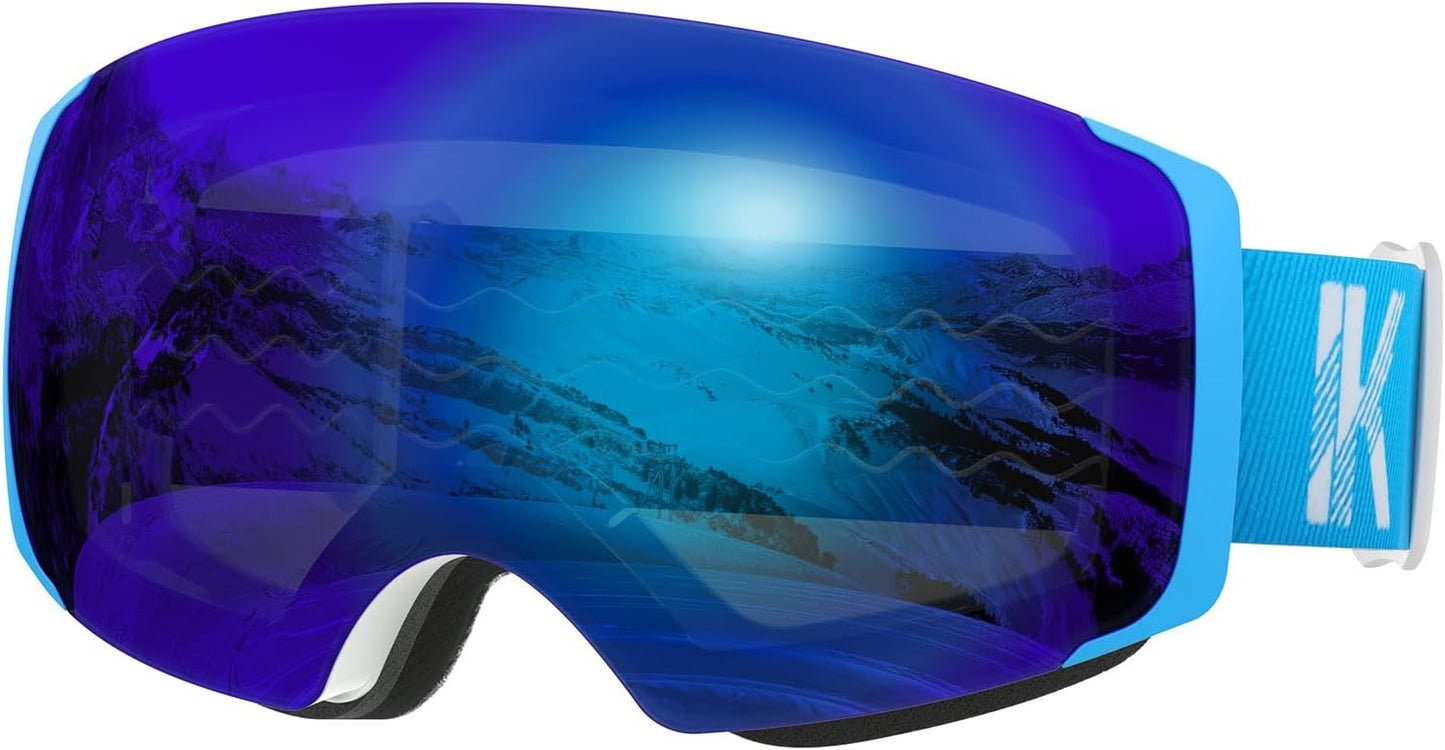 InnerKing OTG Ski Goggles – Magnetic Interchangeable Lens,Anti-Fog Snowboard Goggles for Men, Women & Youth