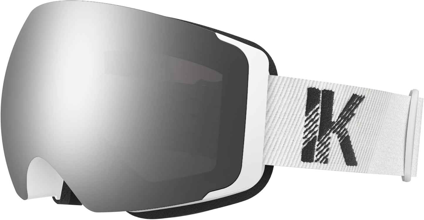 InnerKing OTG Ski Goggles – Magnetic Interchangeable Lens,Anti-Fog Snowboard Goggles for Men, Women & Youth