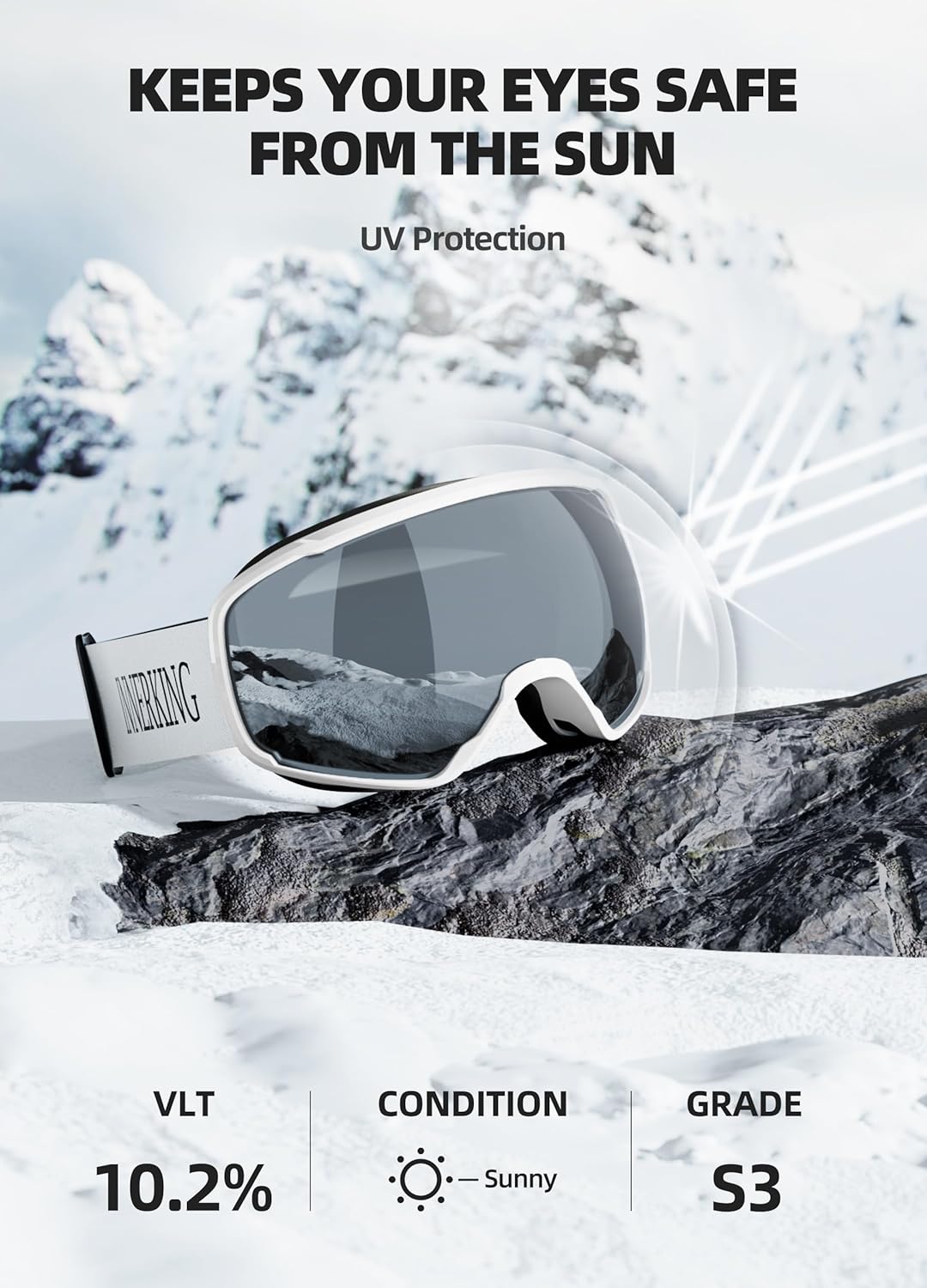 InnerKing Ski & Snow Sports Helmet Set White