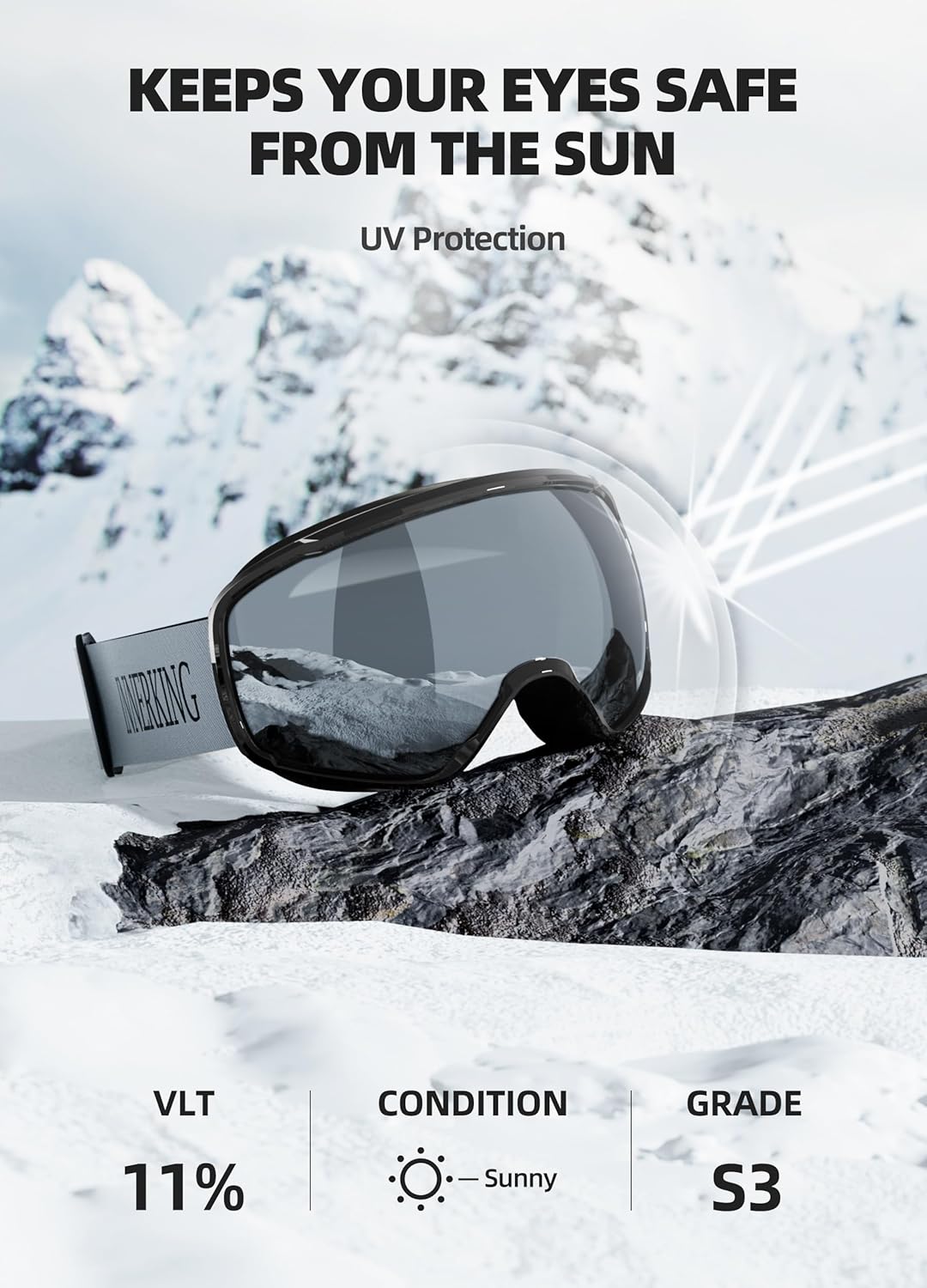 InnerKing OTG Ski Goggles – SGS Certified Anti-Fog Snowboarding Goggles