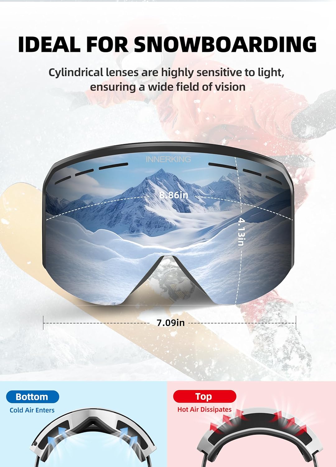 InnerKing OTG Ski & Snowboard Goggles