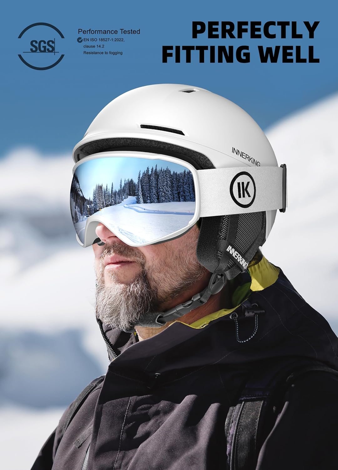 InnerKing Ski & Snow Sports Helmet Set White