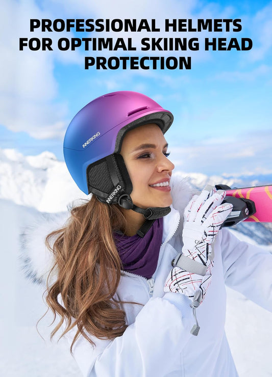InnerKing Adult Ski & Snowboard Helmet Gradient Purple Blue