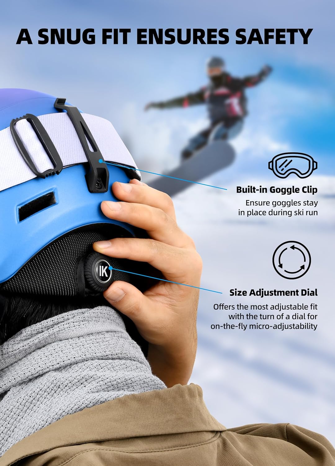 InnerKing Adult Ski & Snowboard Helmet Gradient Purple Blue