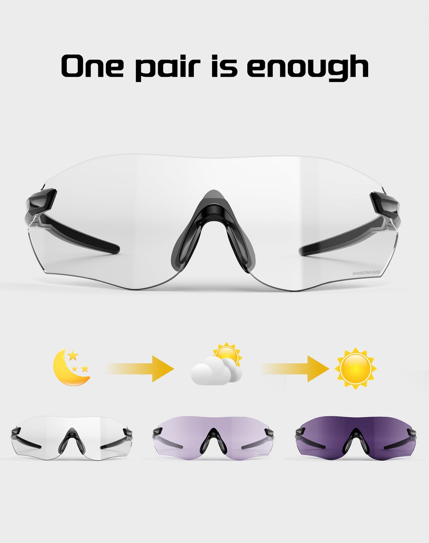 InnerKing Photochromic Cycling Glasses