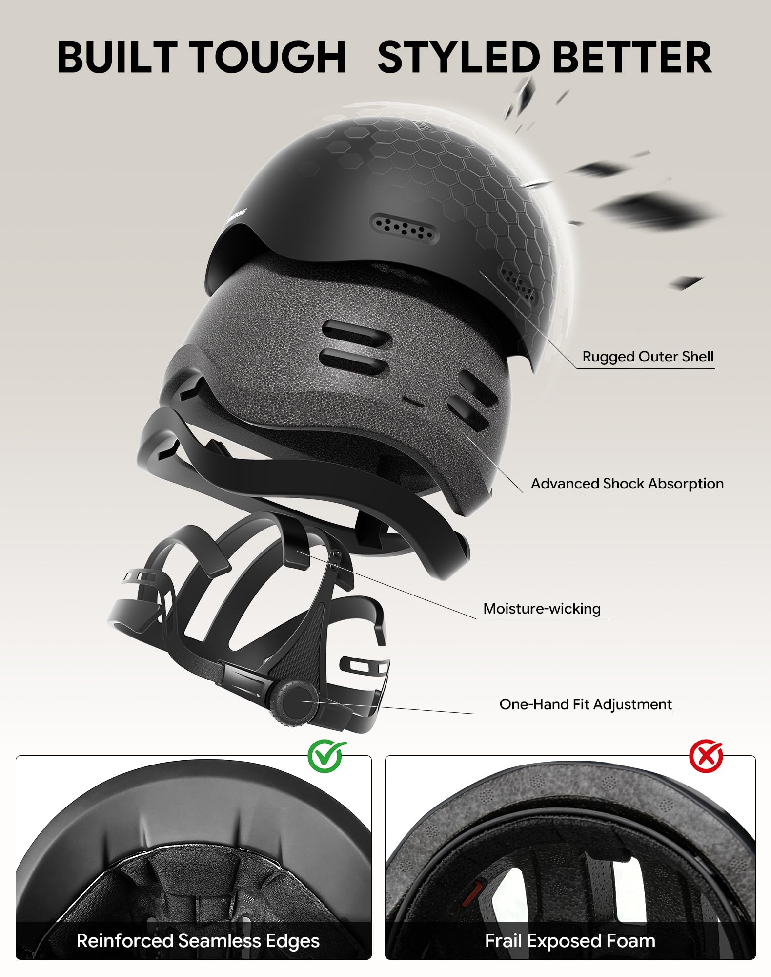 Adult Bike Helmet for Urban Commuting