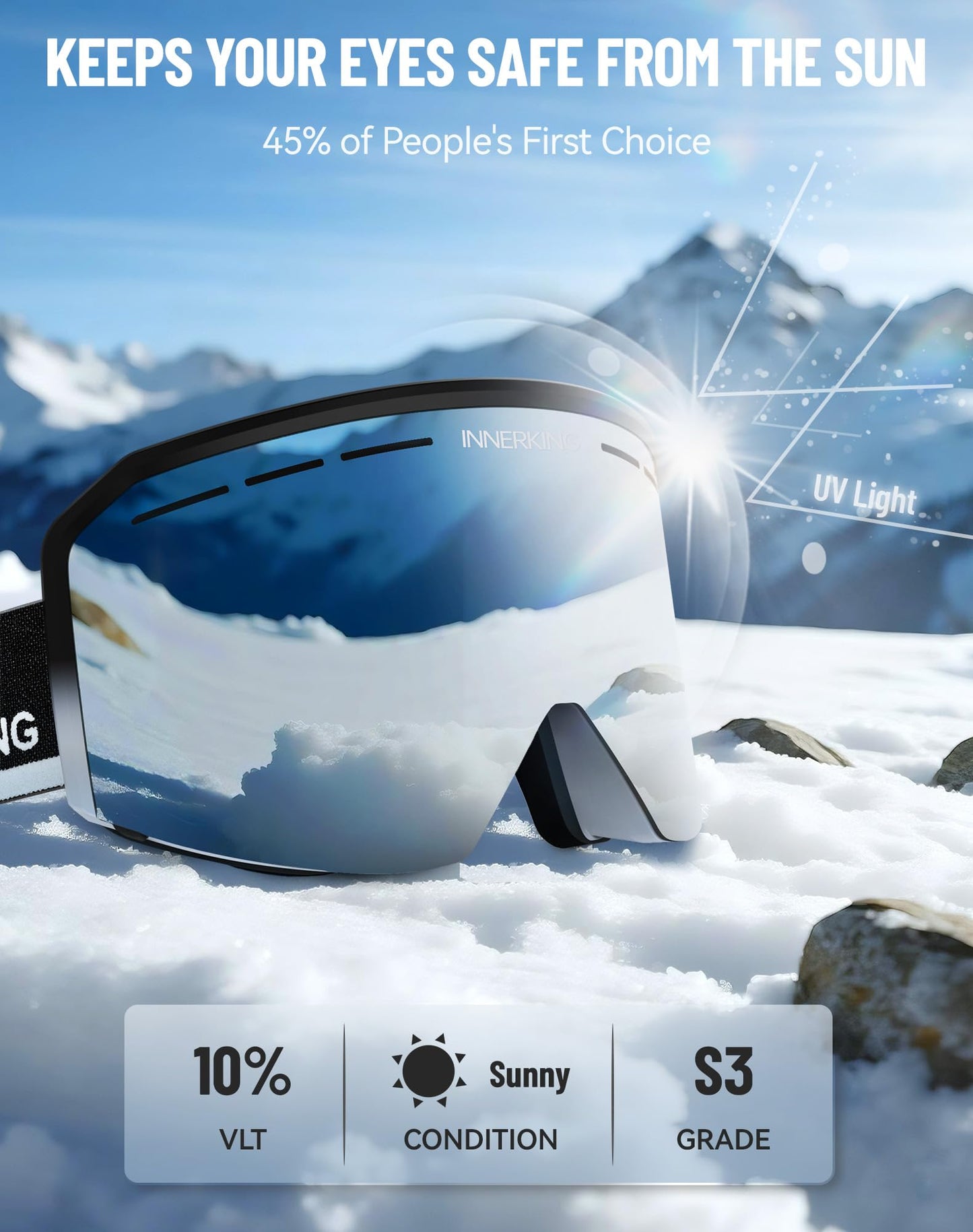 InnerKing HD Anti-Fog OTG Ski Goggles