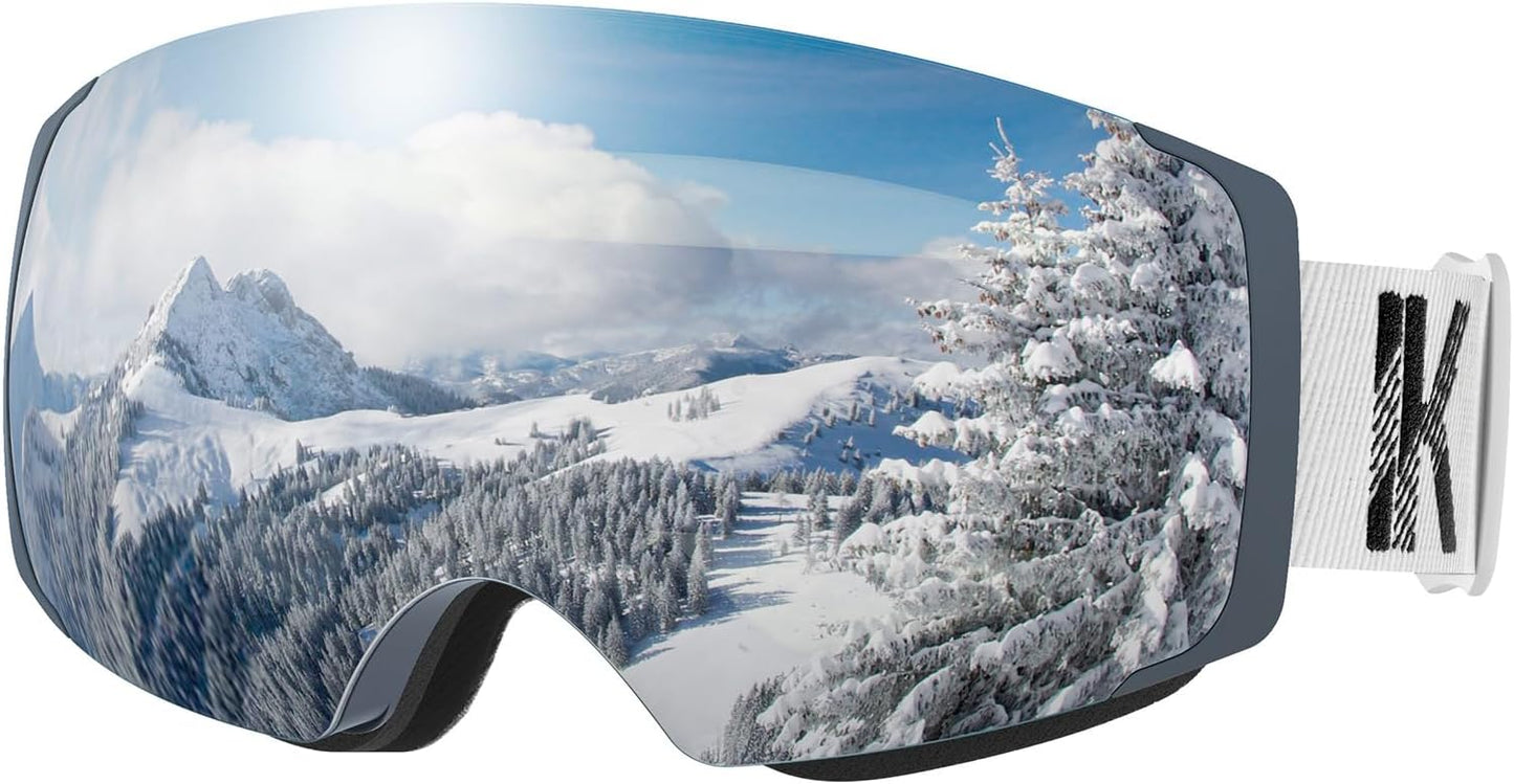 InnerKing OTG Ski Goggles – Magnetic Interchangeable Lens,Anti-Fog Snowboard Goggles for Men, Women & Youth