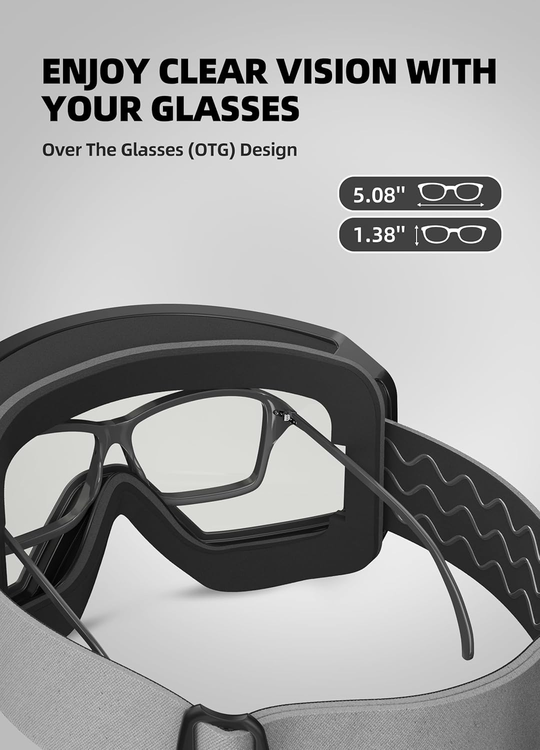 InnerKing OTG Ski & Snowboard Goggles