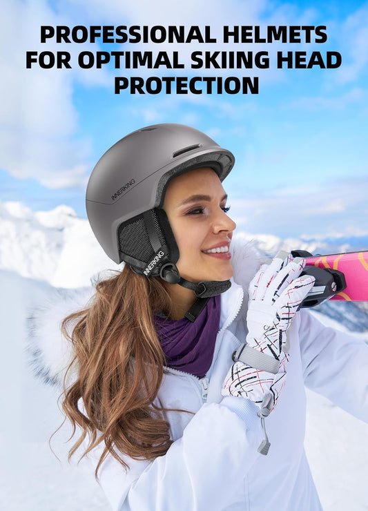 InnerKing Adult Ski & Snowboard Helmet Grey