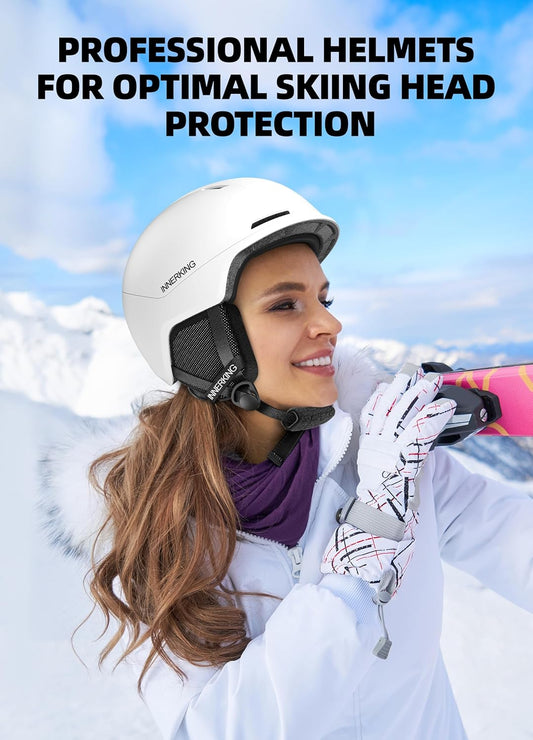 InnerKing Adult Ski & Snowboard Helmet White