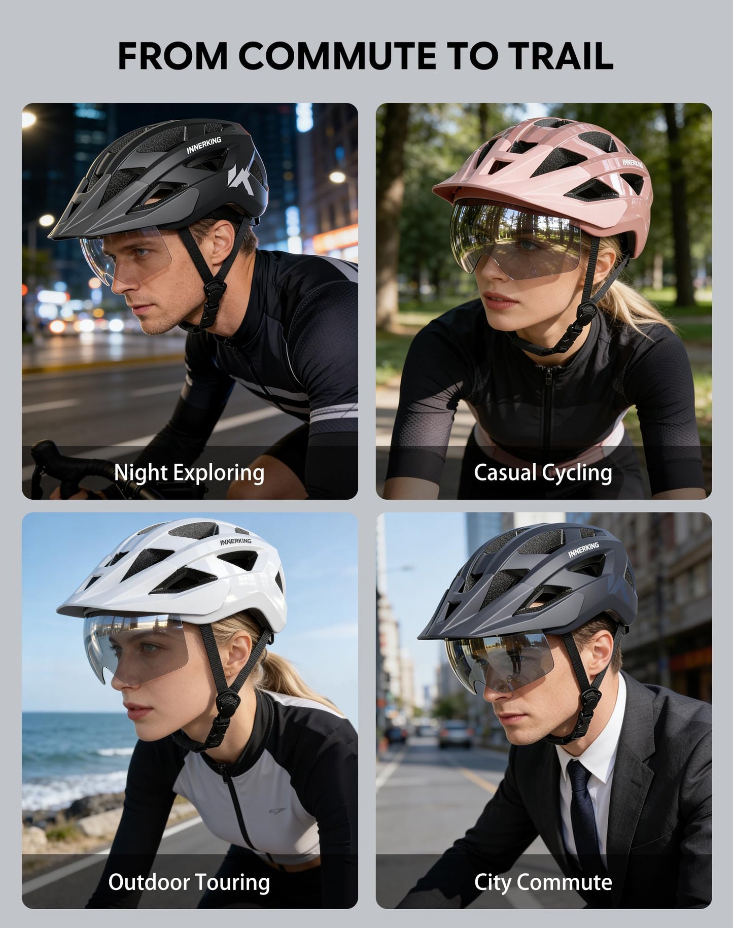 InnerKing Cycling Helmet with Rear Light