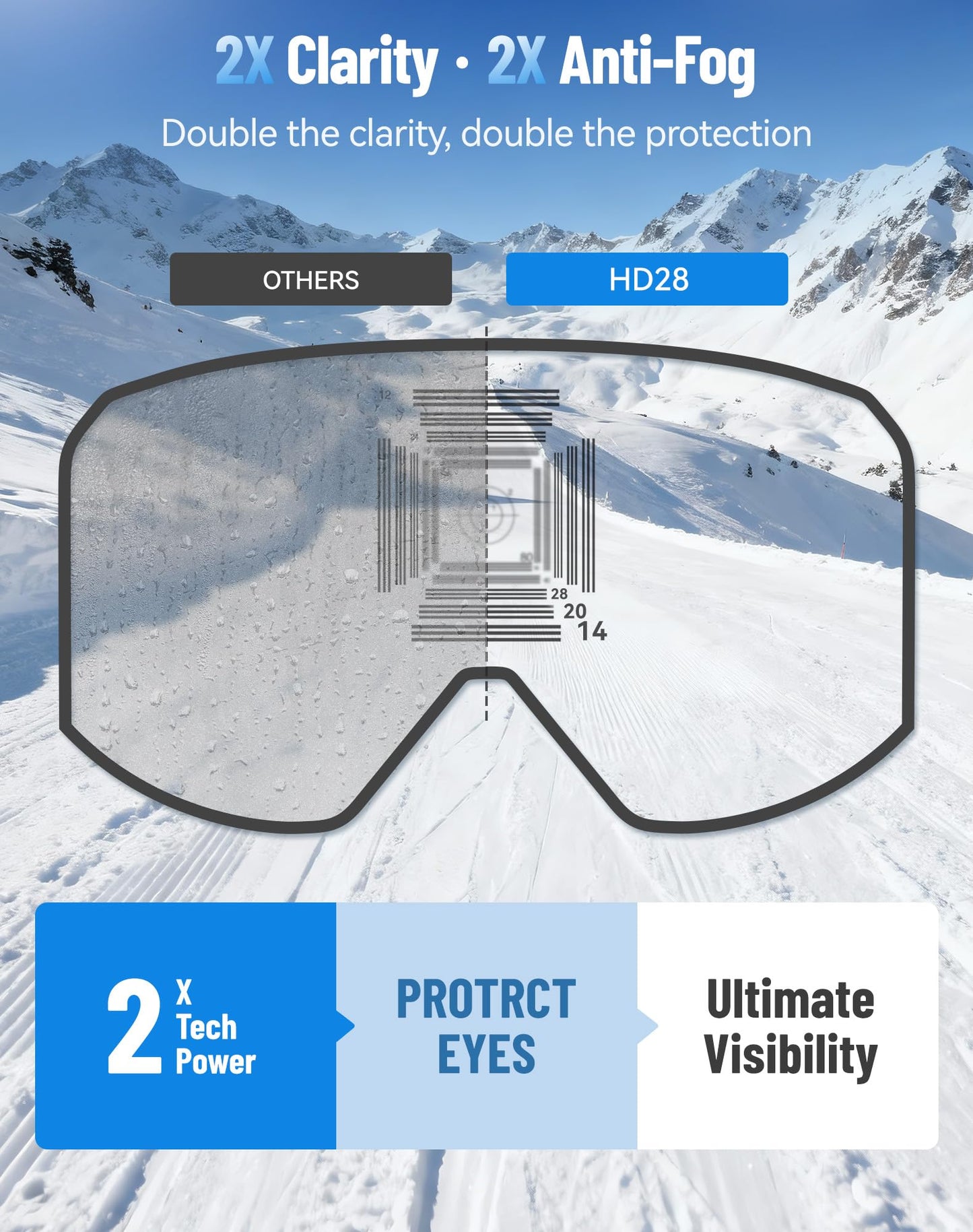 InnerKing HD Anti-Fog OTG Ski Goggles