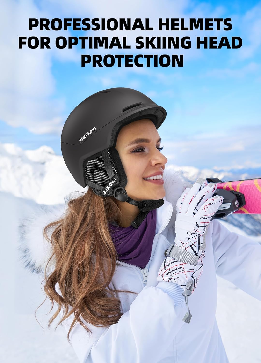 InnerKing Adult Ski & Snowboard Helmet Black