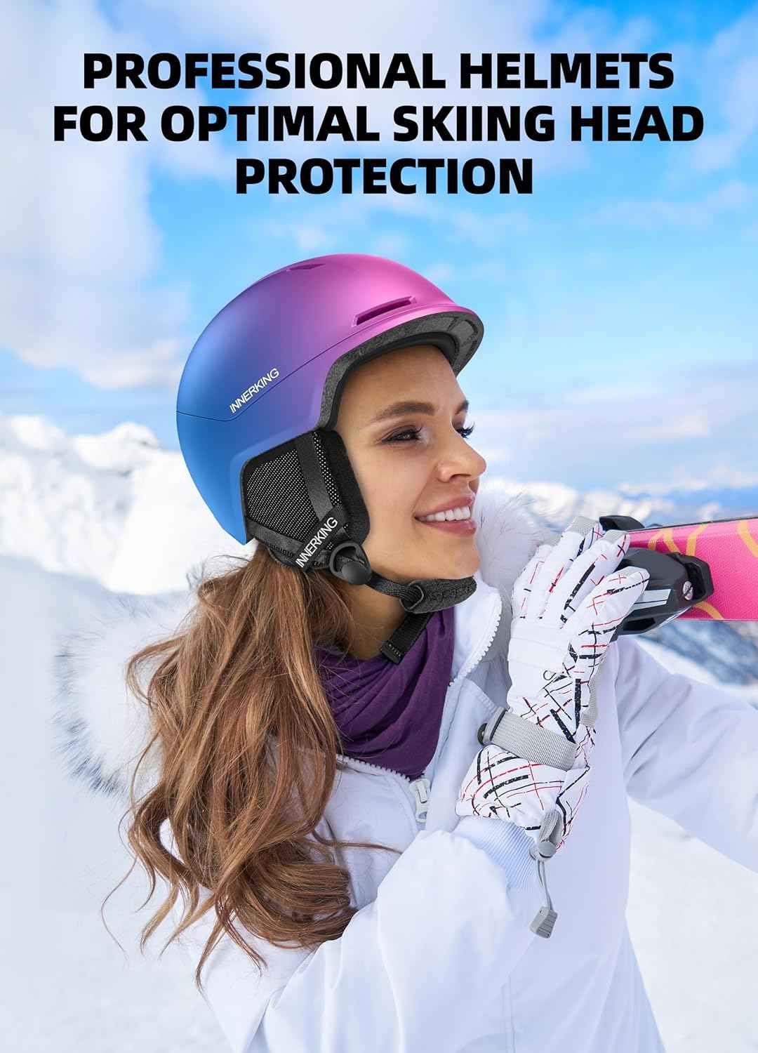 InnerKing Ski Helmet Gradient Purple Blue